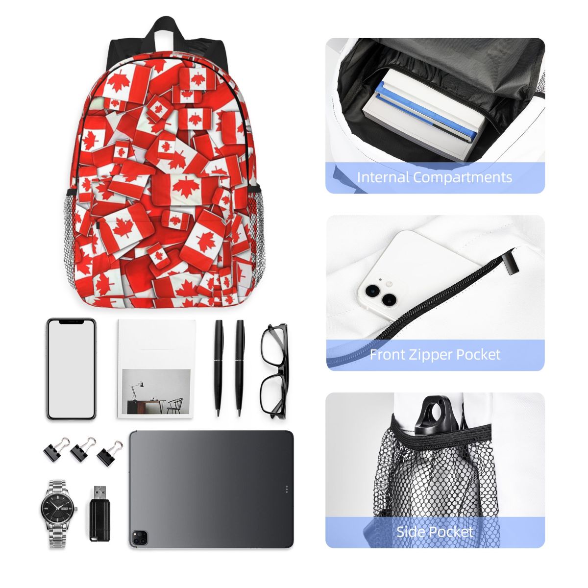 Women Bags Canada - Canada Flag Pattern Backpack Hot Sale