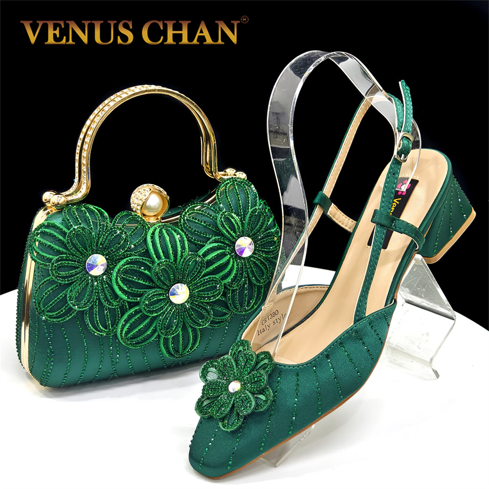 Women Bags Green - New Italian Pumps and Bag To