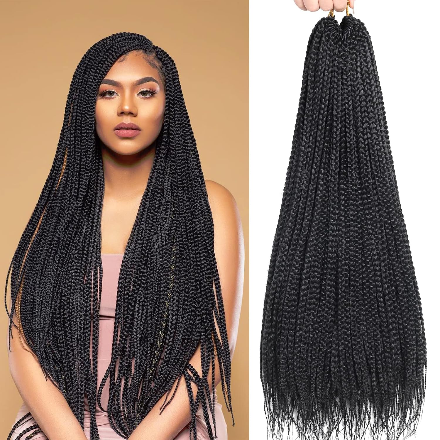 6 Packs Box Braids Crochet Hai - Women Bags Pack recension och pris
