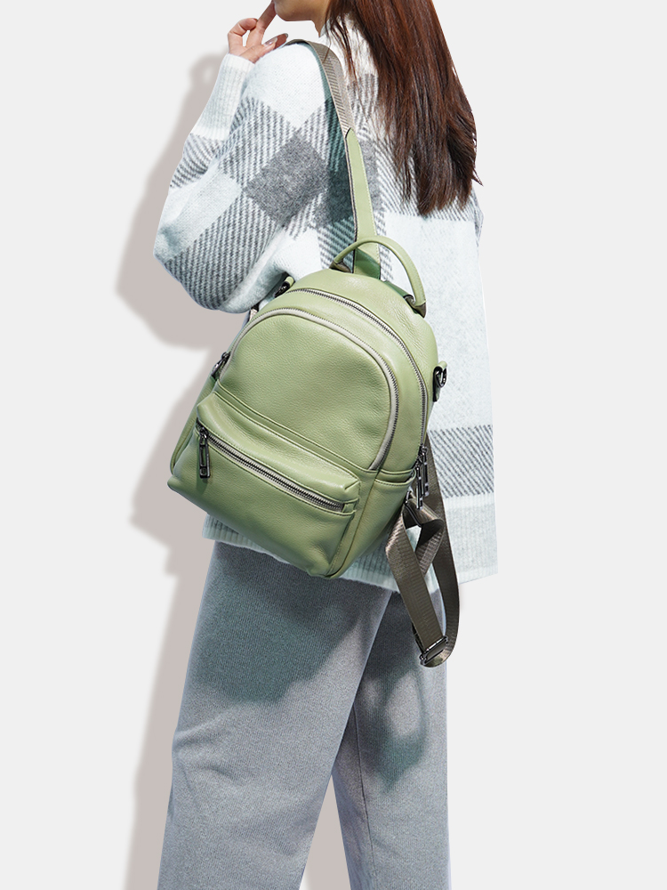 Zency Women Leather Backpack K - Women Bags Green recension och pris