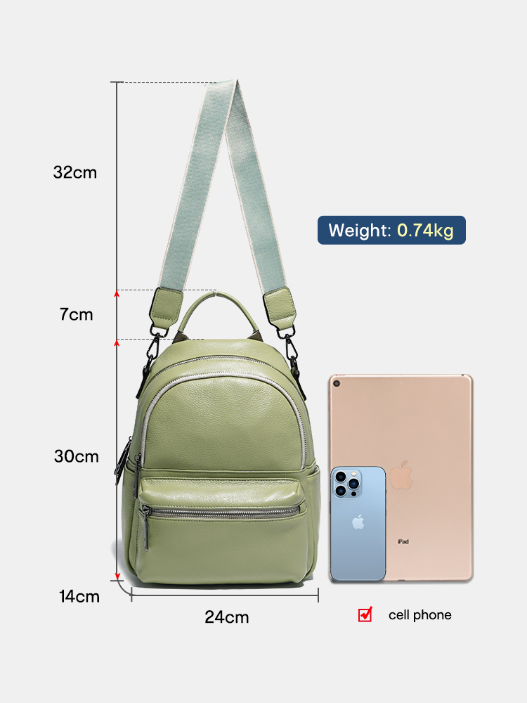 Zency Women Leather Backpack K - Women Bags Green recension och pris