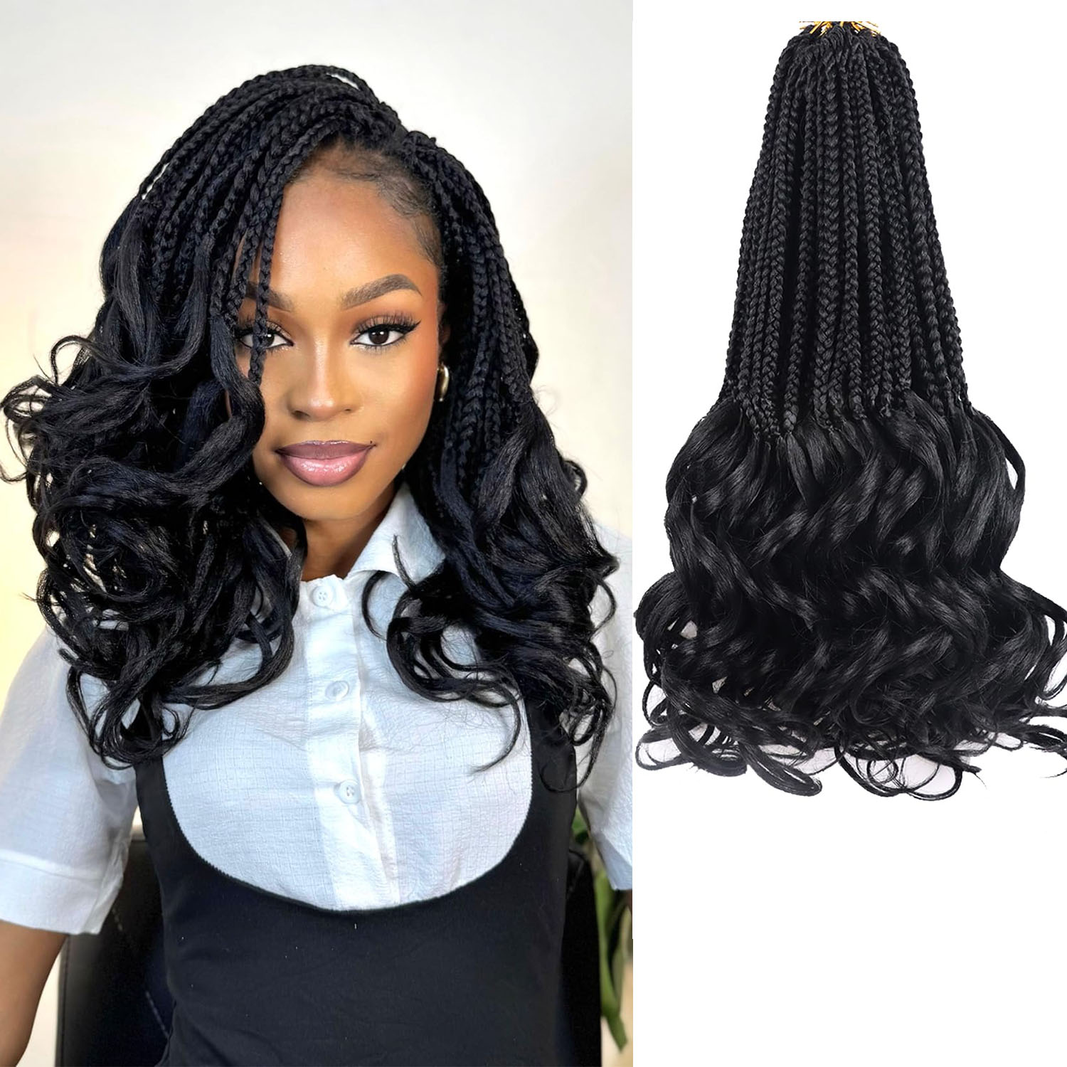 French Curl Crochet Braids 14  - Women Bags Pack recension och pris