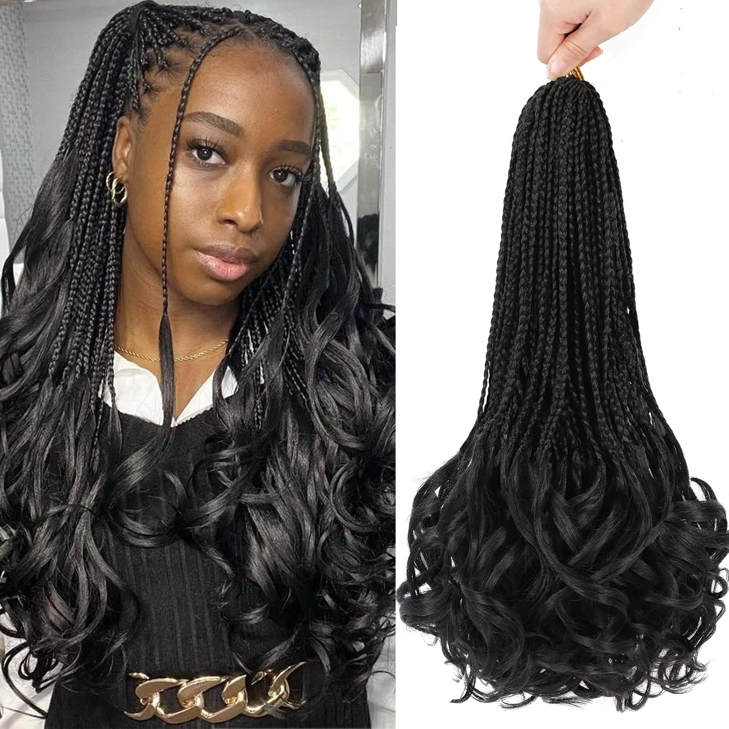 French Curl Crochet Braids 14  - Women Bags Pack recension och pris