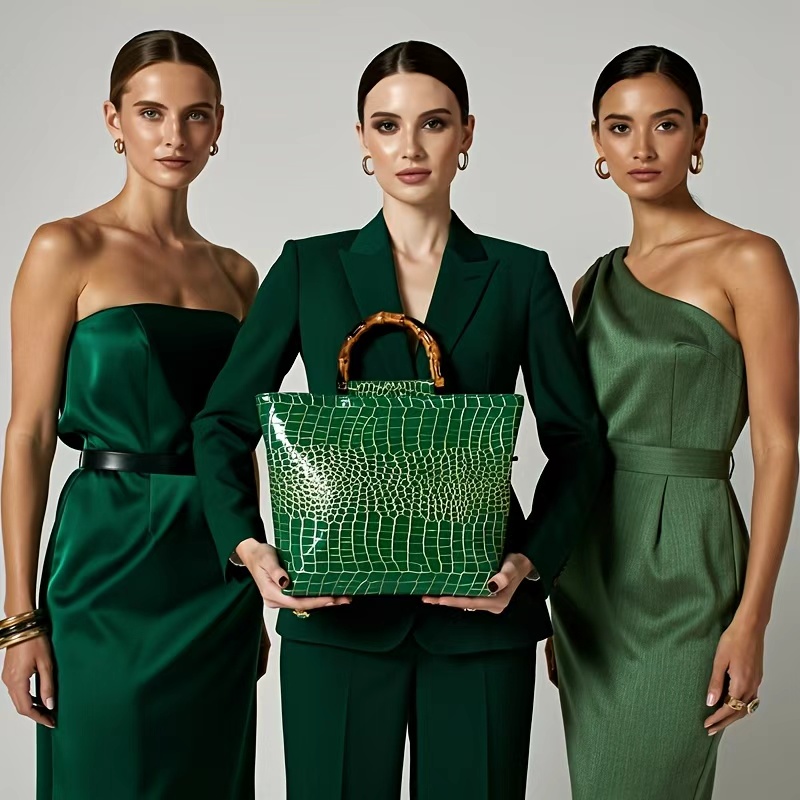 High-end faux leather emerald  - Women Bags Green recension och pris